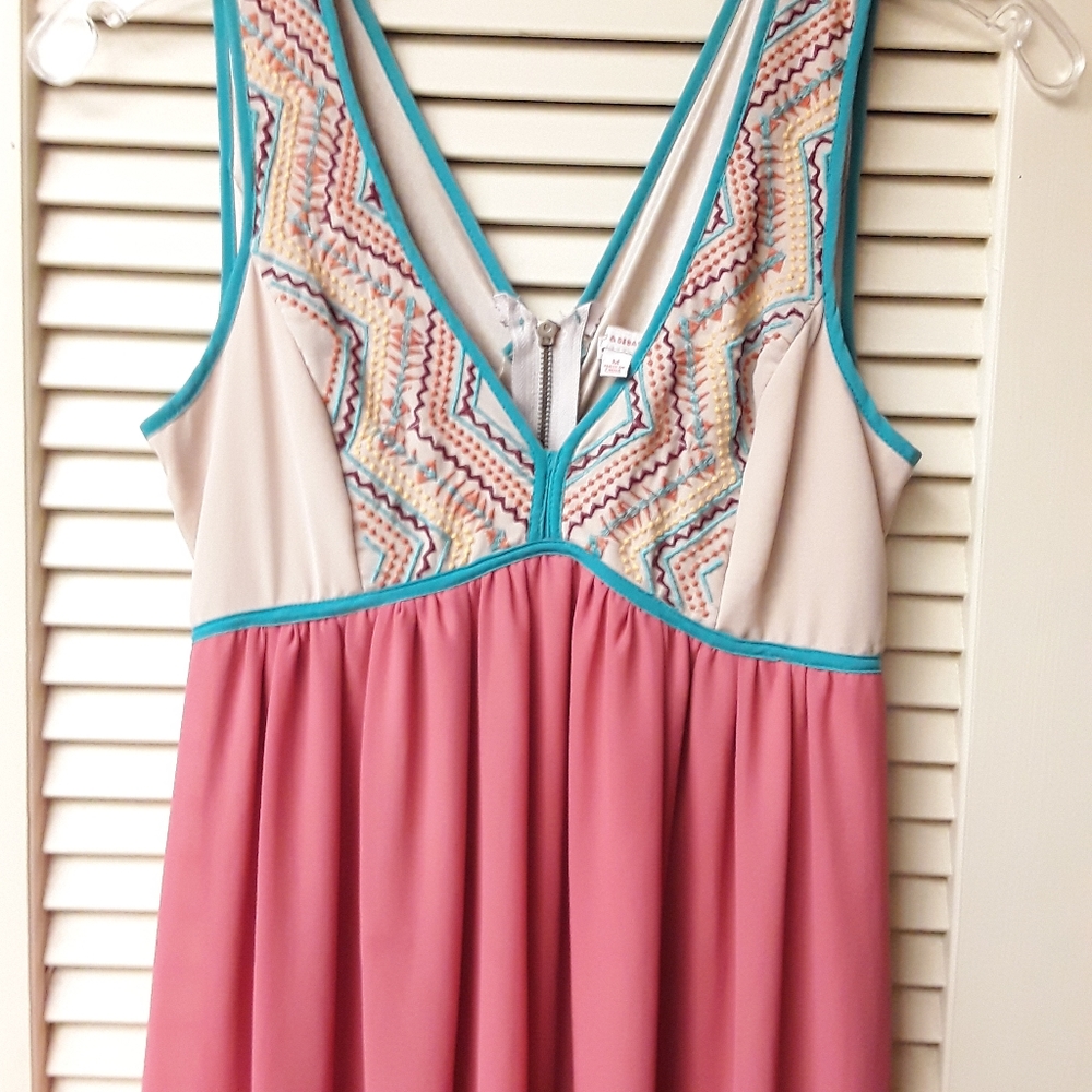 Pink Cream Tribal Boho Maxi M